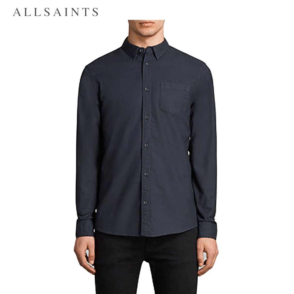ALLSAINTS Stukeley Oxford shirt S in Ink Navy